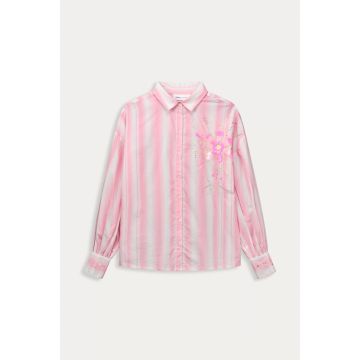 POM Amsterdam BLOUSE - Embroidery Striped Pink Roze foto 1