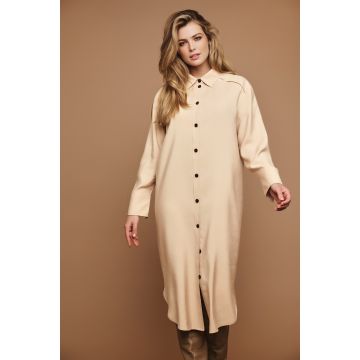 Rino Pelle Long shirt dress Beige foto 1