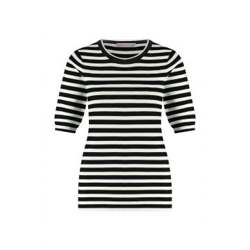 Studio Anneloes Luna stripe short slv pullover Zwart foto 1