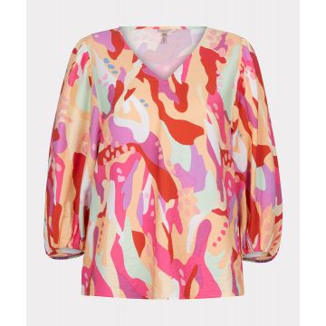 EsQualo Blouse V-neck Heat Wave Multi Colour foto 1