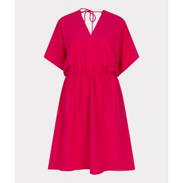 EsQualo Dress V-neck crinkle Roze foto 1