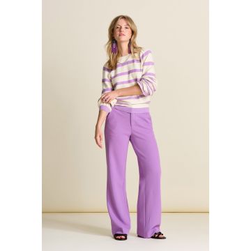 POM Amsterdam PANTS - Pique Wide Leg Purple Paars foto 1