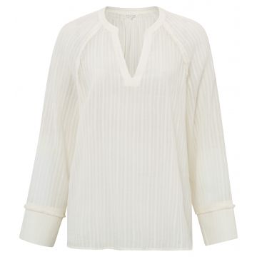 YAYA v-neck top with fringes Off White  foto 1