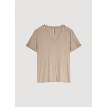 Summum V-neck T-shirt Beige foto 1