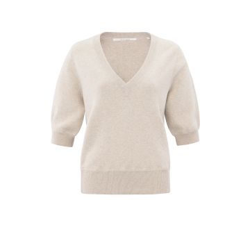 YAYA V-neck sweater with stitch det Beige foto 1