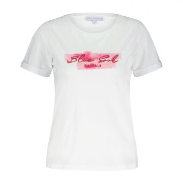 Red Button Tee Temmy aquarel print Koraalrood foto 1