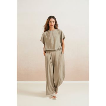 YAYA Woven flowy wide leg trousers Army foto 1