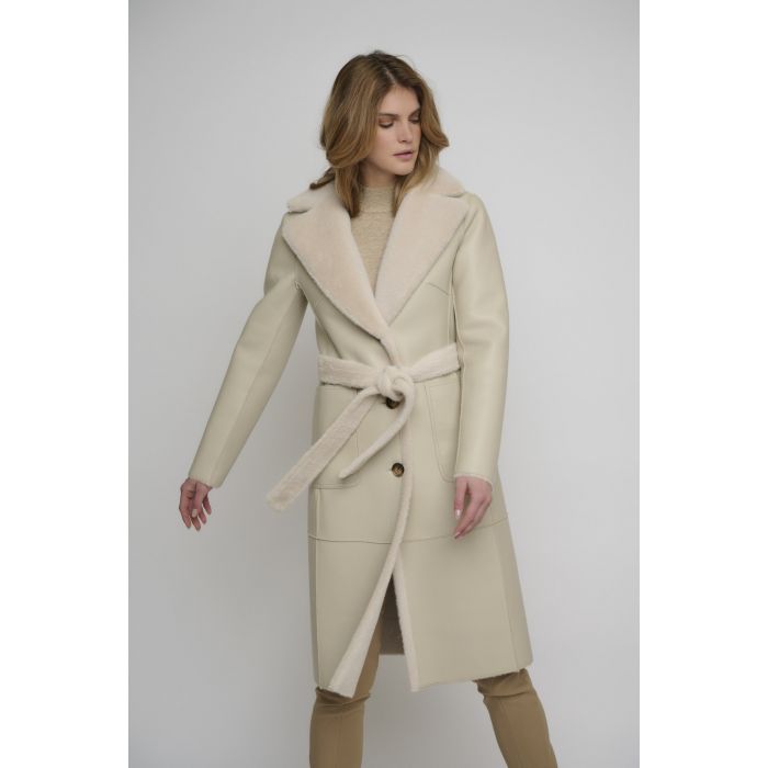 Voorkomen Over instelling Onenigheid Rino Pelle Reversible long single breasted coat Zand | LAVIE Womenswear